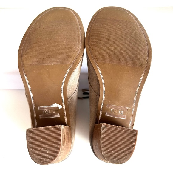 TOM’S LUNATA LACE-UP BLOCK HEEL BOOTIES IN DESERT TAUPE. Sz8 - Picture 8 of 12